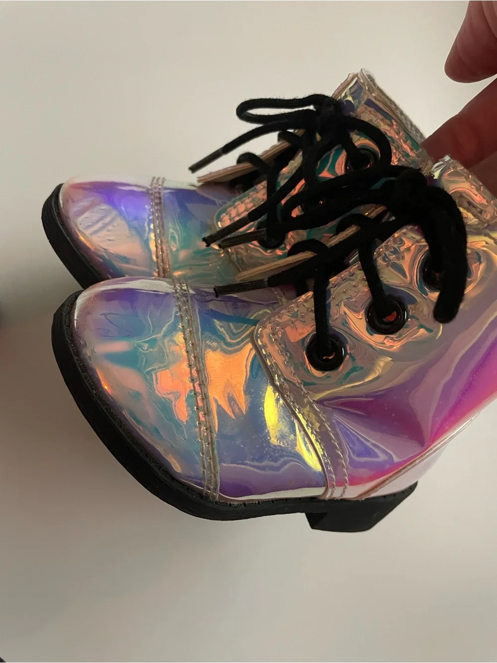 wonder nation Iridescent Holographic Boots with Black Laces